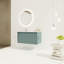 Meuble-lavabo flottant mural 36 po avec lavabo en résine en forme de goutte - armoire de rangement moderne à 2 portes spacieuse pour plus d'espace-66973940-66973939