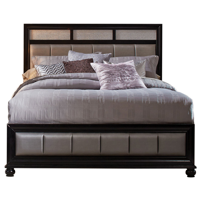 Dasher Wood Queen Panel Bed Black, Queen, Black