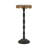 D10.5x25.5" Black Iron Side Table with Scalloped Brown Wooden Top-1182183489
