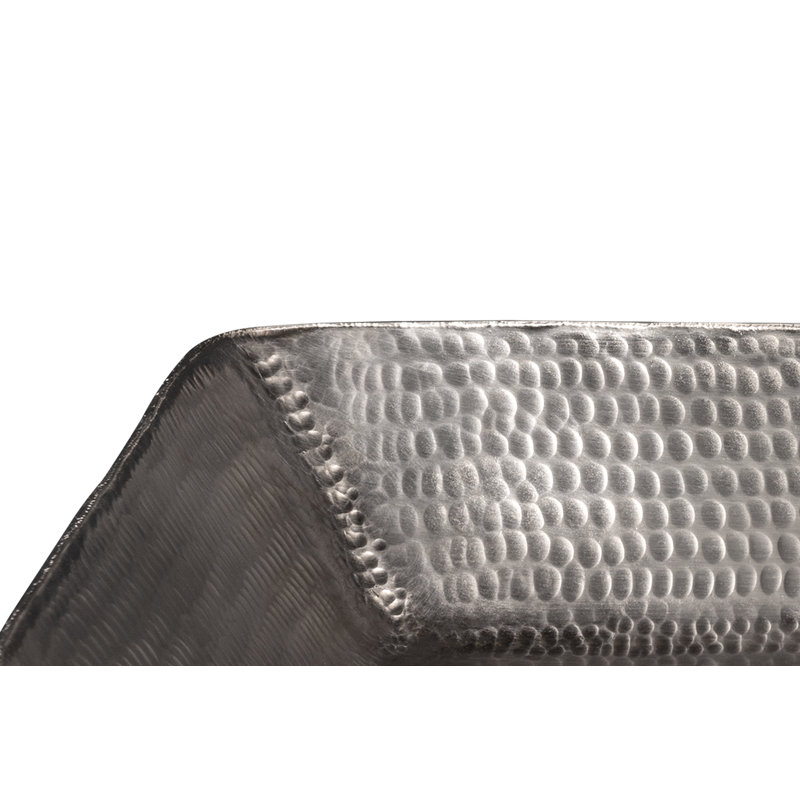 Lavabo vasque rectangulaire en cuivre martelé de 20 po en nickel