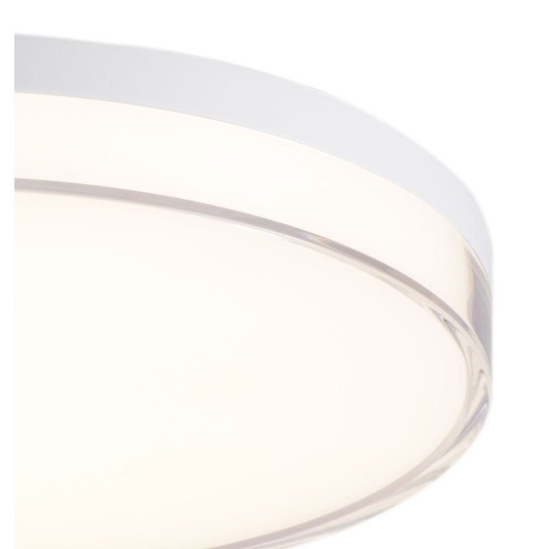 Bupal Acrylic LED Flush Mount, White, 1.5" H x 13" W x 13" D