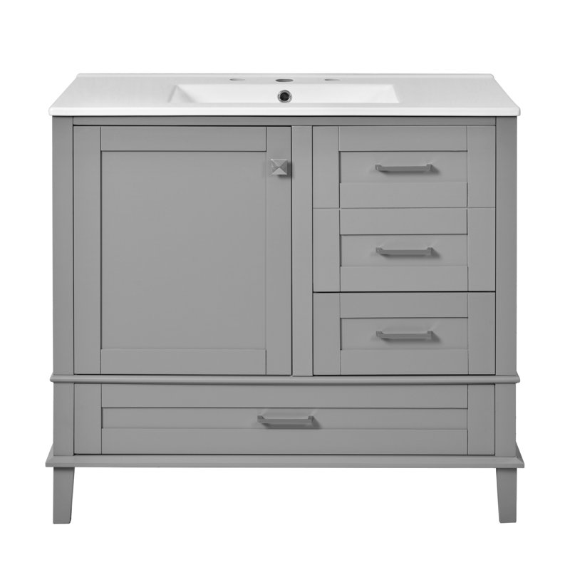 Meuble-lavabo simple 36 po, Gris