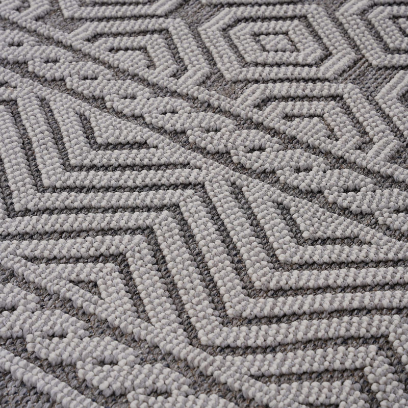 Tapis géométrique intérieur / extérieur, Rectangle 6 pi 7 po x 7 pi 9 po