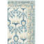 Tapis en laine, coton et viscose touffeté à la main ivoire et bleu Louella-1144609786