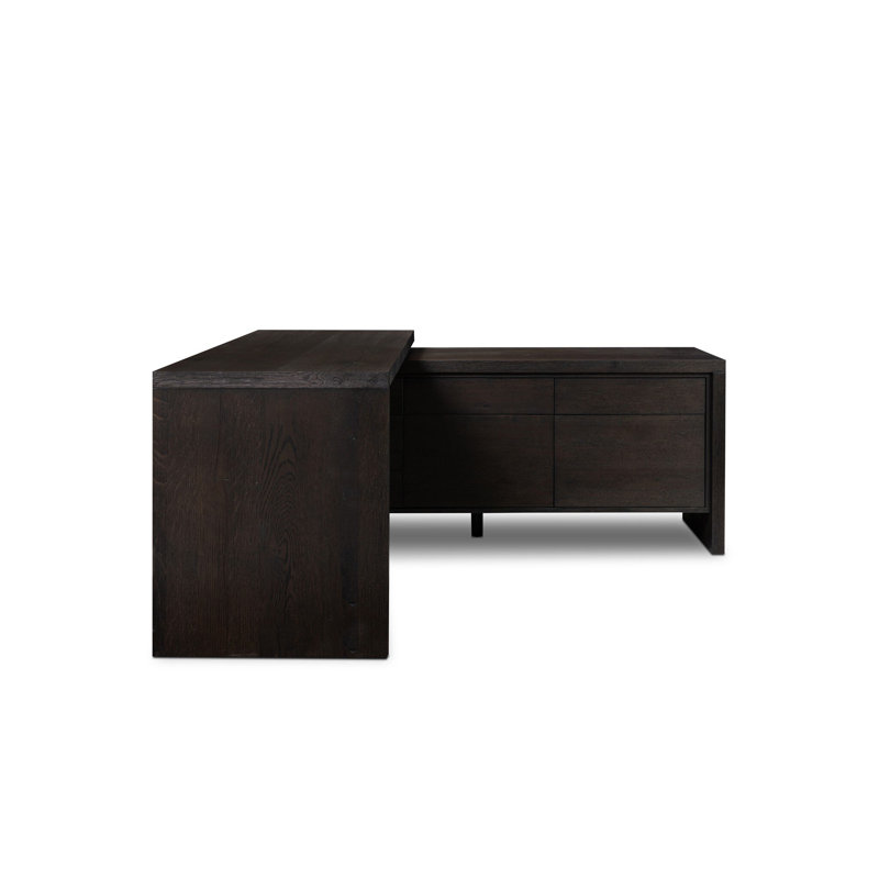 Noah Rotating Desk-Aged Smoked Oak, Smoked Black Resawn Oak