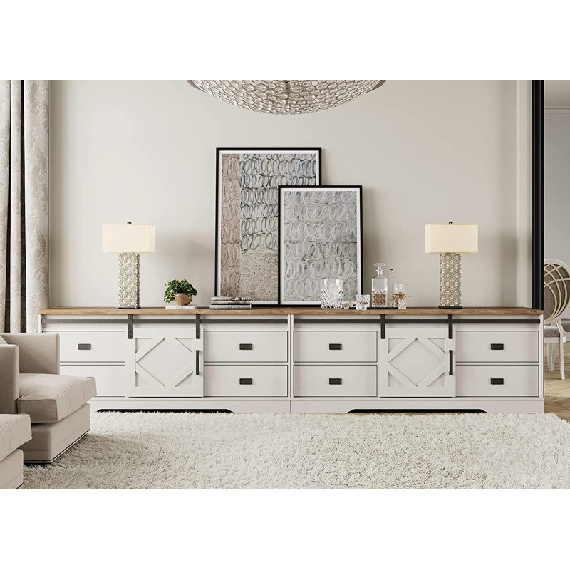 118.2'' W Storage Credenza, Cream White