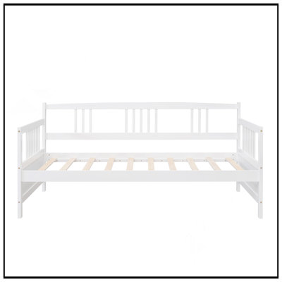 Twin Size Daybed Wood Bed With Twin Trundle, Solid Pine Construction, Space-Saving And Multi-Functional Design For Modern Homes