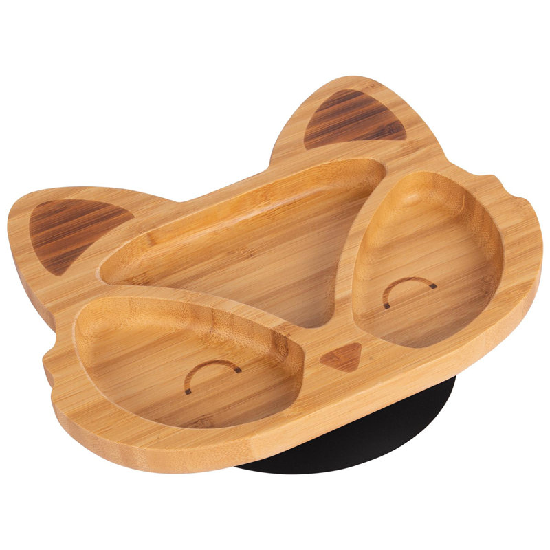 Tiny Dining - Fox Bamboo Suction Plate, Black