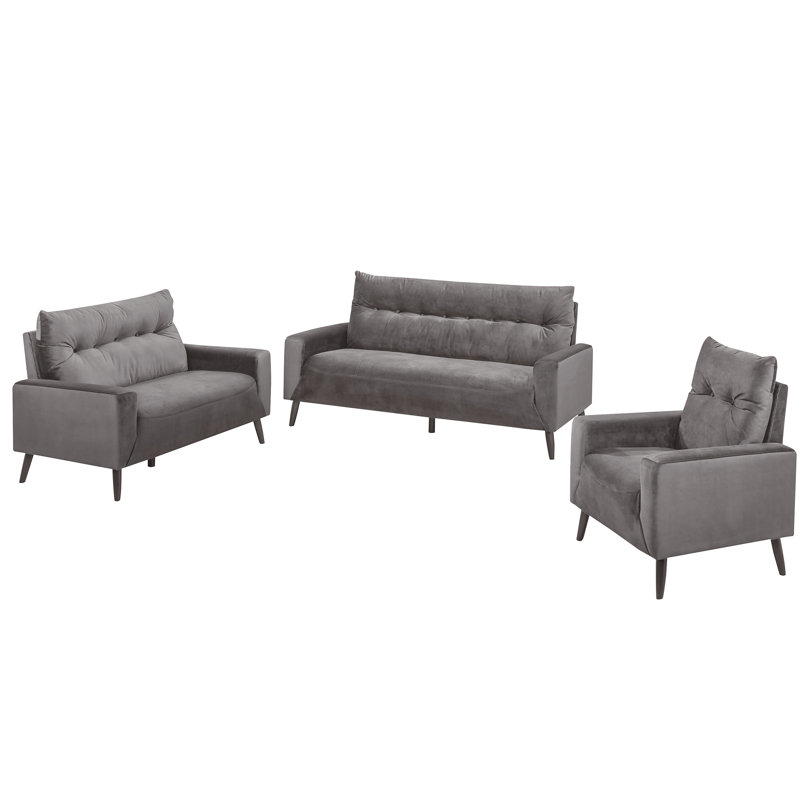Fauteuil large capitonné 32,25 po Taconic CAL117, Polyester gris
