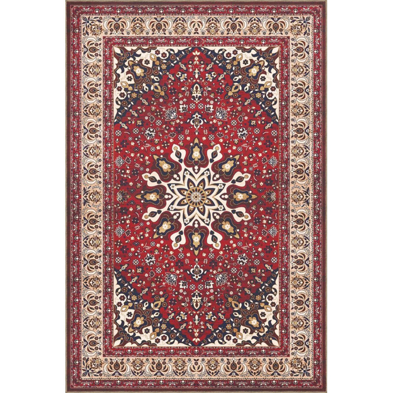 Traditional Red Carpet Woven Base Washable Carpet, Rectangle 5' x 9'11"