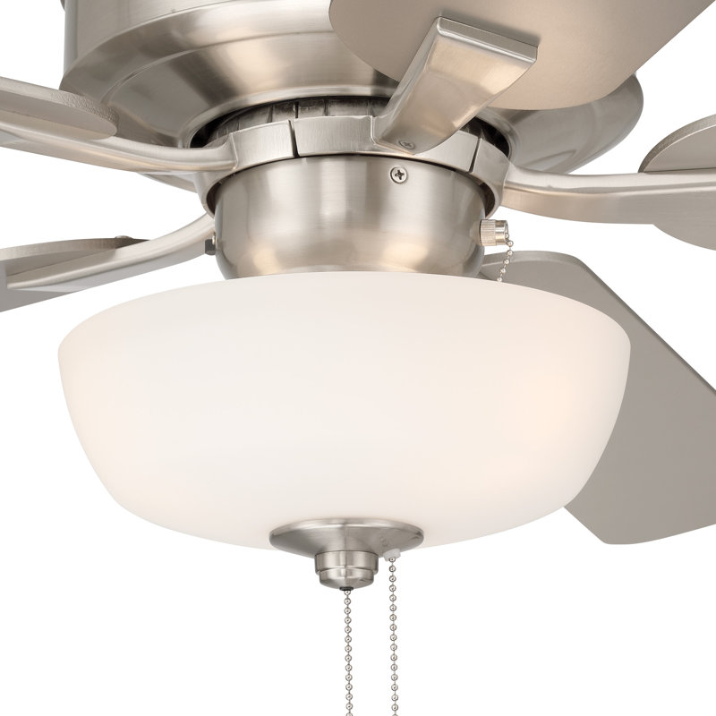 Ventilateur de plafond transitionnel intérieur / extérieur en nickel brossé 52 po avec trois ampoules DEL 3000K Gallant II
