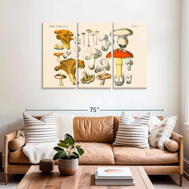 Champignons rétro Yarlin, H 36 po x l 57 po