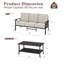 177.8cm Wide Straight Metal Sofa with Cushions-111448252
