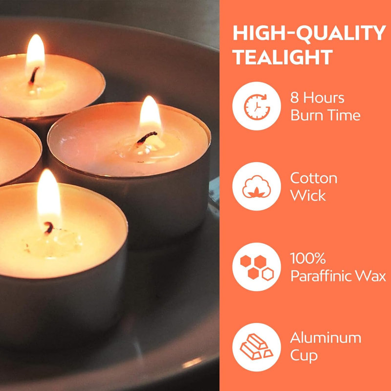 Unscented Flameless Tealight Candle with Aluminium Holder