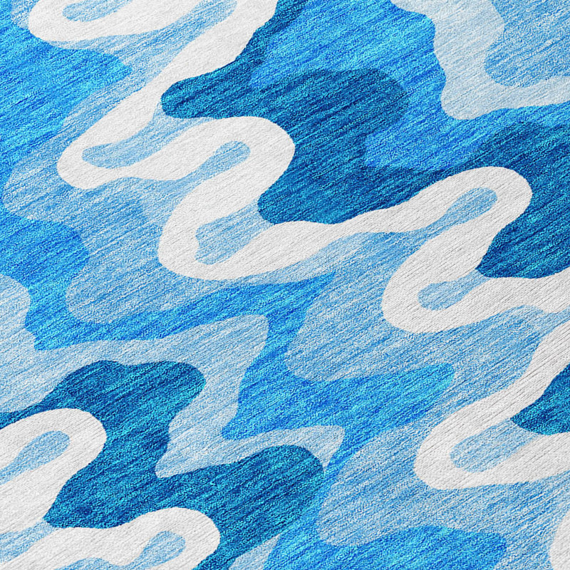 Washable Abstract Indoor / Outdoor Rug, Rectangle 5' x 7'6"
