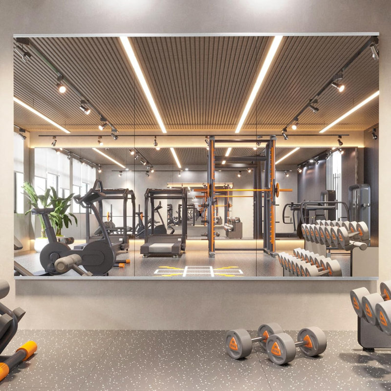 Rectangle Aluminum Framed Full Length Mirror Large Home Gym Mirror, 56" x 16"- 3pcs