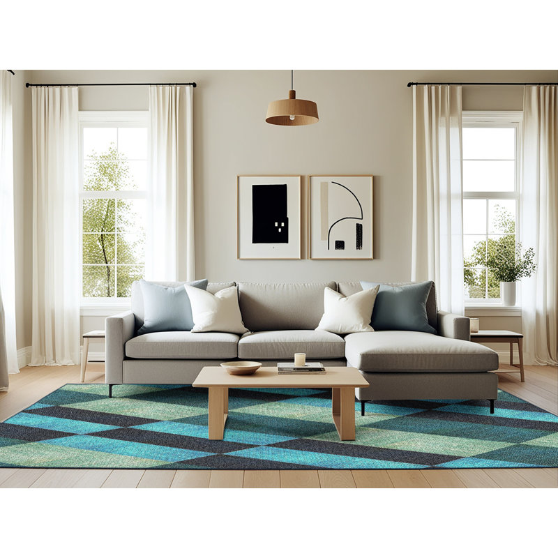 Geometric Indoor Rug, Rectangle 6' x 9'