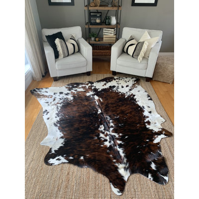 Tricolor Cowhide Leather Rug