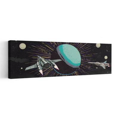 «Retro Space Journey», rétro, paysage abstrait, art mural nature