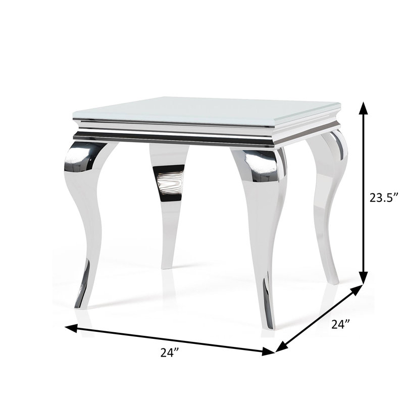 Table de bout 24 po l Glam, blanc, Blanc