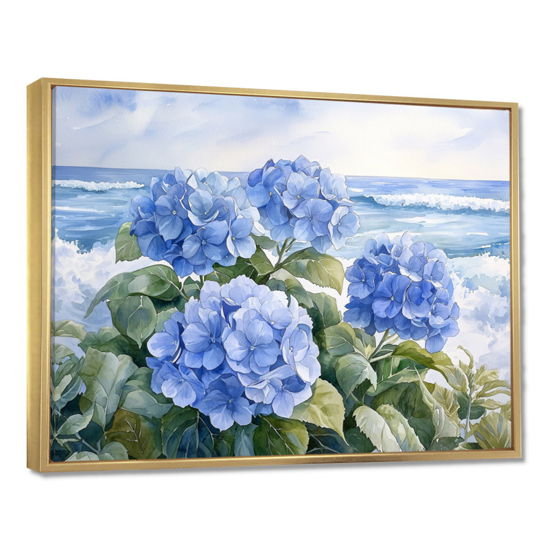 Ioab - Floral Wall Art, H 34 po x l 44 po, Impression encadrée flottante, Doré