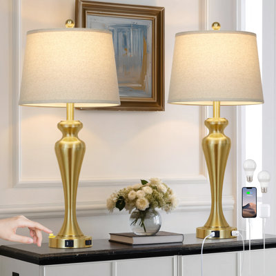 Ensemble de 30 lampes de table de contrôle tactile de 30 po de haut avec ports USB et Type-c, ampoule incluse