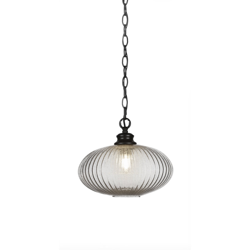 Luminaire suspendu à chaîne Carina, H 9,75 po x l 12 po x P 12 po, Noir mat