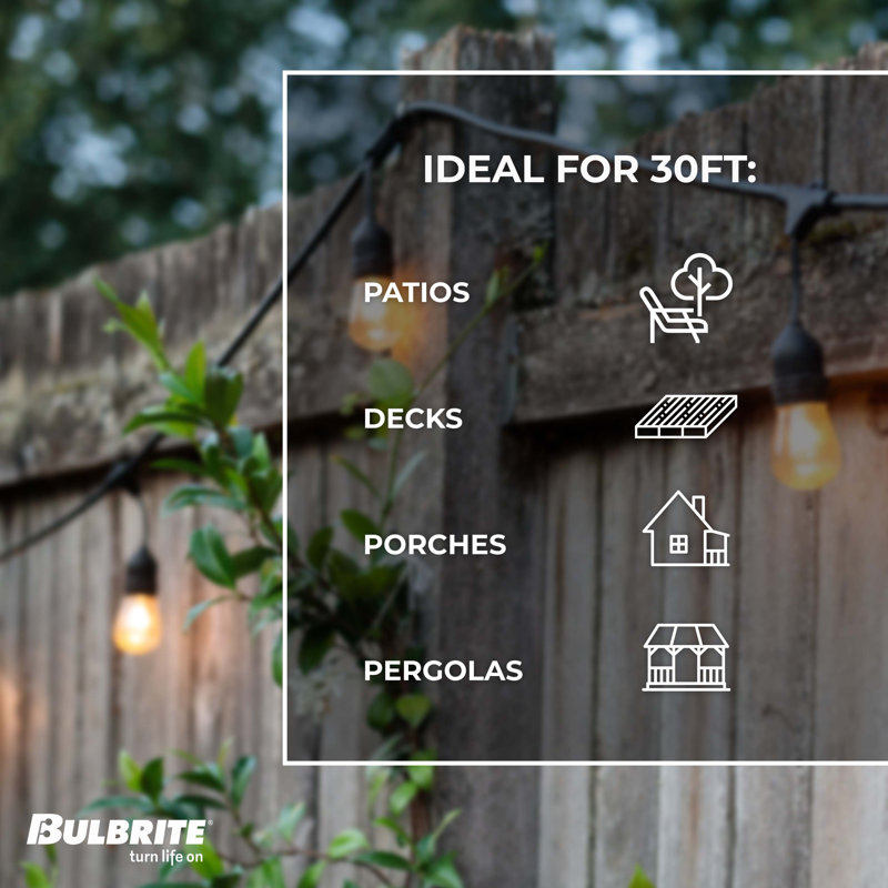 30-ft Outdoor 12 - Bulb Standard LED String Light (End to End Connectable)