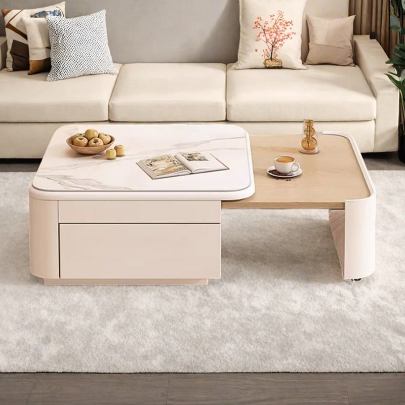 Table basse légère rétractable de style crème légère