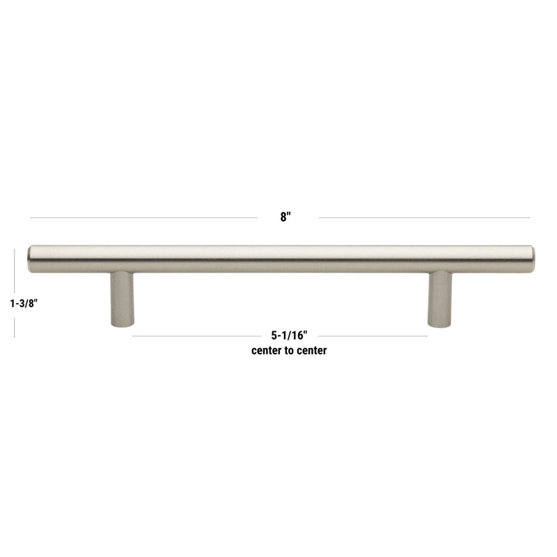 Poignée barre Roman, Acier Inoxydable, 7 5/8"