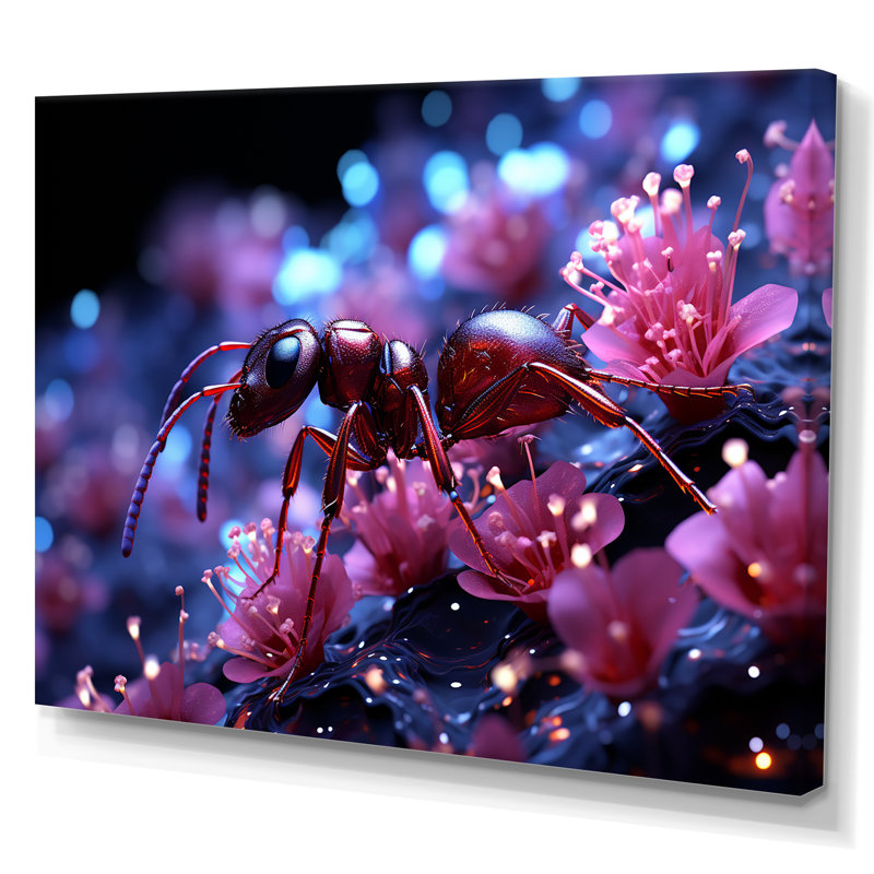 Celestial Antic Cosmic Purple Ant sur toile, H 24 po x l 32 po x P 1 po, Toile tendue