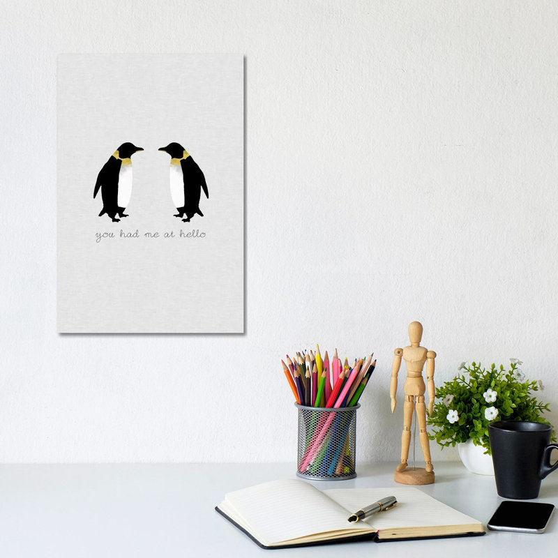 You Had Me Penguins by Orara Studio - Wrapped Canvas Print, 30.48cm H x 20.32cm W x 1.91cm D