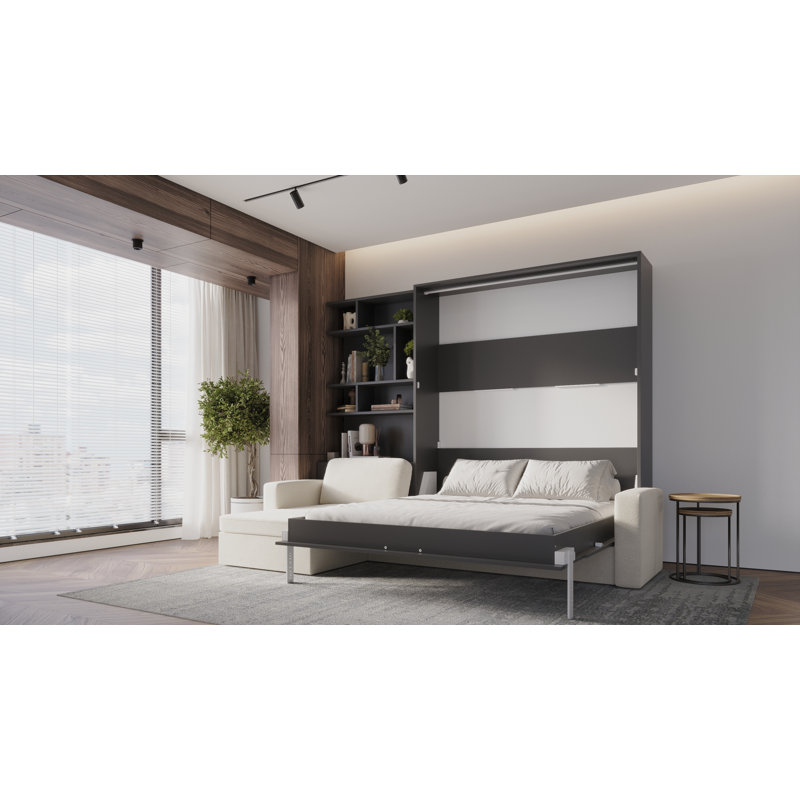 Neidelin Upholstered Bed, Grey/Cream