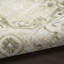 Tapis oriental ivoire / vert en polyester tissé à la machine Haydel-97841431