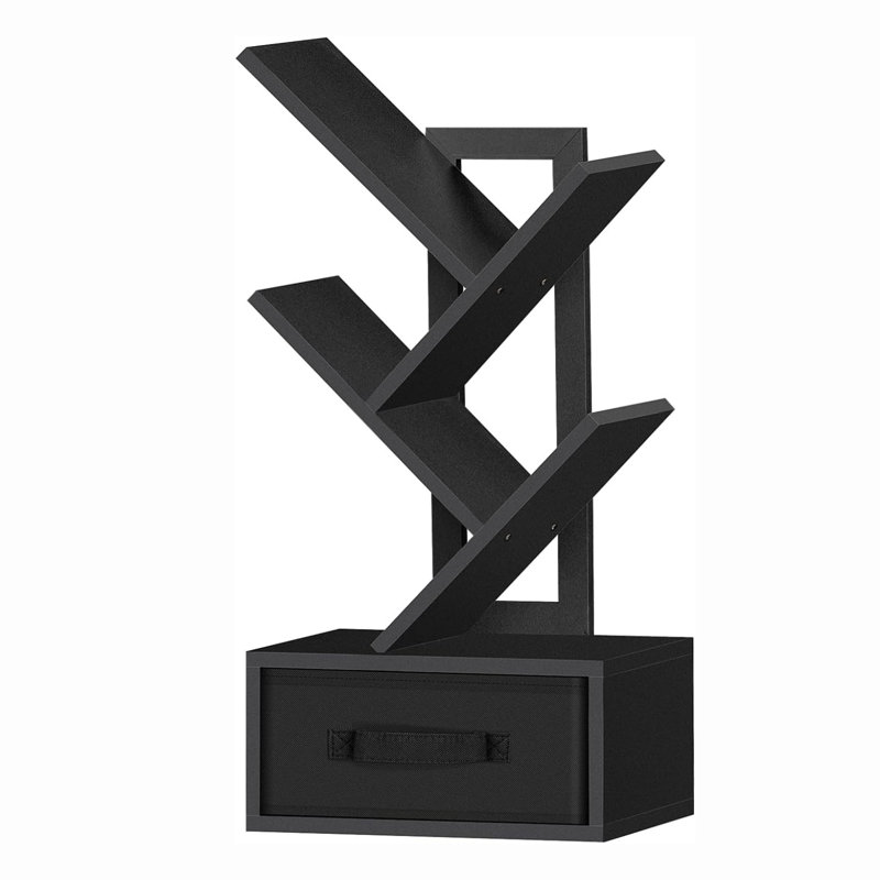 Small Book Shelf with Drawer, Black