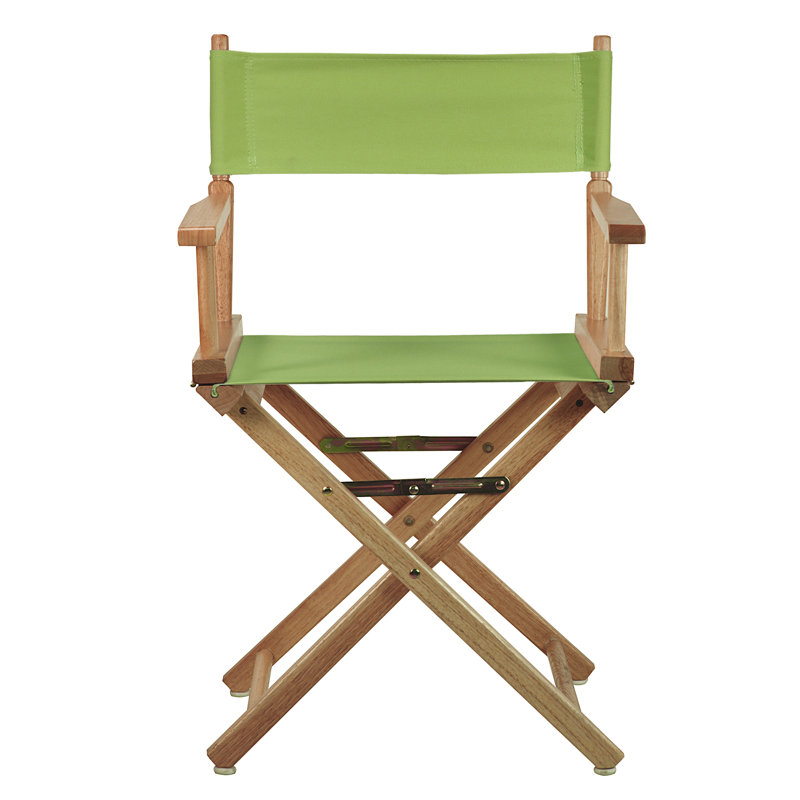 Chaise de réalisateur pliante 18 po, Naturel, Vert lime