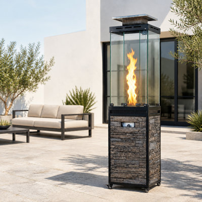 Square Propane Outdoor Fireplace