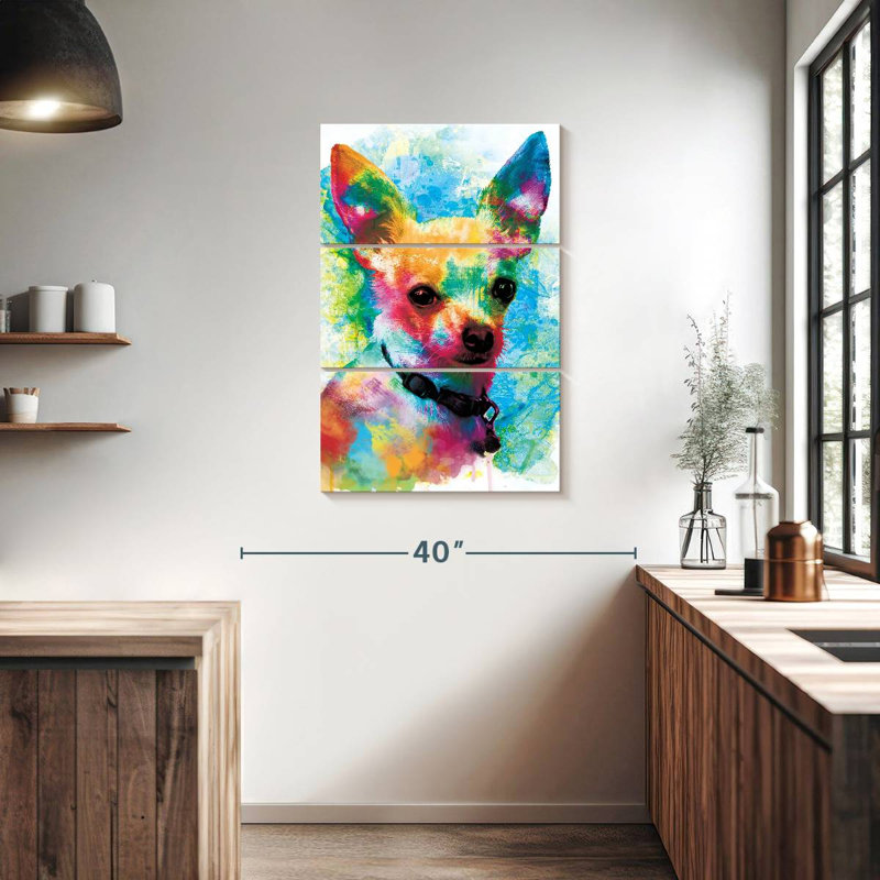 Peinture de chihuahua Brampt, H 38 po x l 24 po