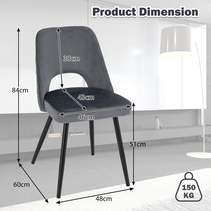 Dennet 51cm H Metal Side Chair in Grey