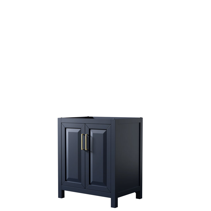 Daria 29'' W Single Bathroom Vanity Base, Dark Blue/Gold