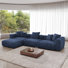 Modern Modular Slipcovered Corduroy L-Shaped Slipper Sofa