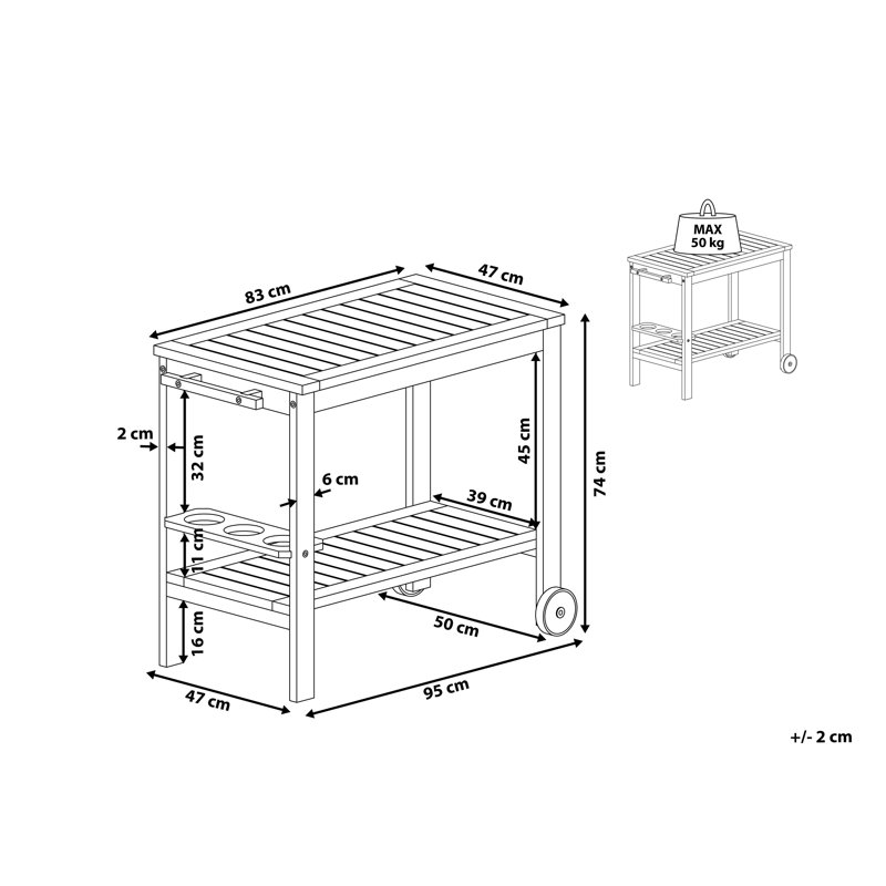 Abeni Rectangular 95cm L Outdoor Side Table
