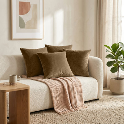 Plain Velvet Cushion Cover-(Pack of 4)