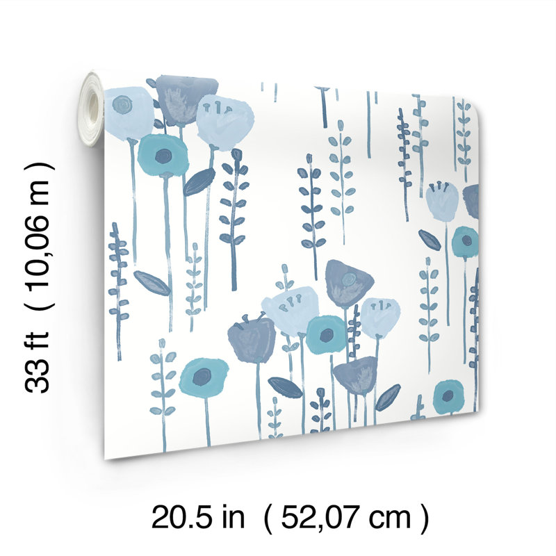 Mabel Floral Field Wallpaper, Blue