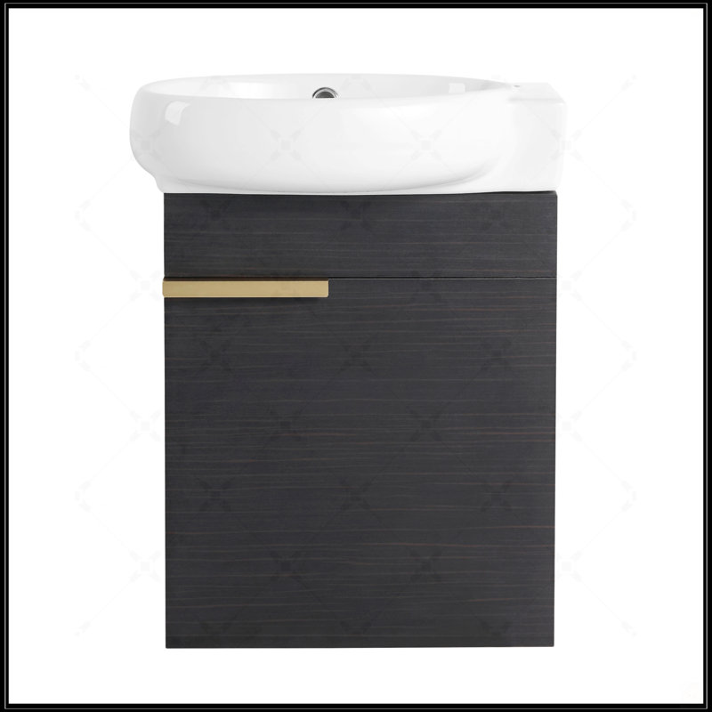 Meuble-lavabo compact à fermeture en douceur avec lavabo, parfait pour les petits espaces et un design élégant