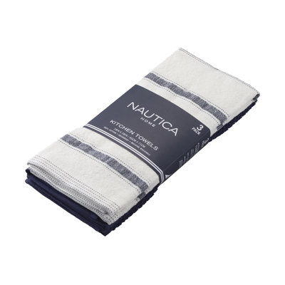 Nautica Cotton 3 Piece Tea Towel Set