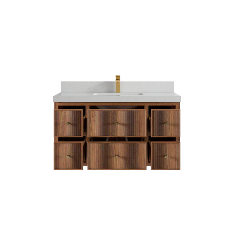 Ensemble de meuble-lavabo simple 42 po Sonoma, Quartz de Carrare