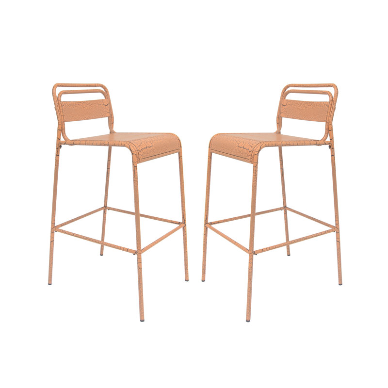 Ensemble de 2 tabourets d'extérieur Carmella, Orange, 2