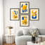 "Décoration murale abstraite bleue et jaune", 4 pièces-101520227-101520229