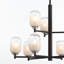 Lustre noir mat 9 lumières VidaLite Seren avec abat-jour en verre fait à la main - Luminaire suspendu rond de style moderne avec bras rotatifs, longueur de suspension réglable, plafond incliné adaptable